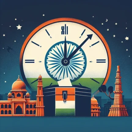 Alt text: "Delhi Election Results 2025: Live vote counting updates and election data visualization showing polling trends and results on election day."