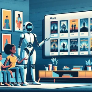 "Amazon Prime Video showcasing AI-powered Binge Mode recommendations interface on a smart TV screen, highlighting popular shows and tailored viewing options for U.S. users."