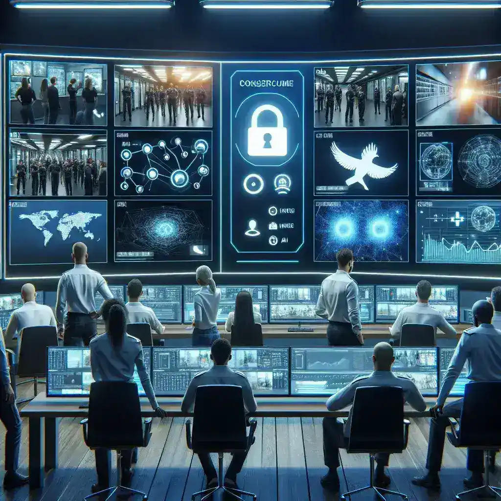 "AI-powered video surveillance analytics system displaying real-time monitoring of public spaces, showcasing intelligent security technology that enhances safety through advanced data analysis."