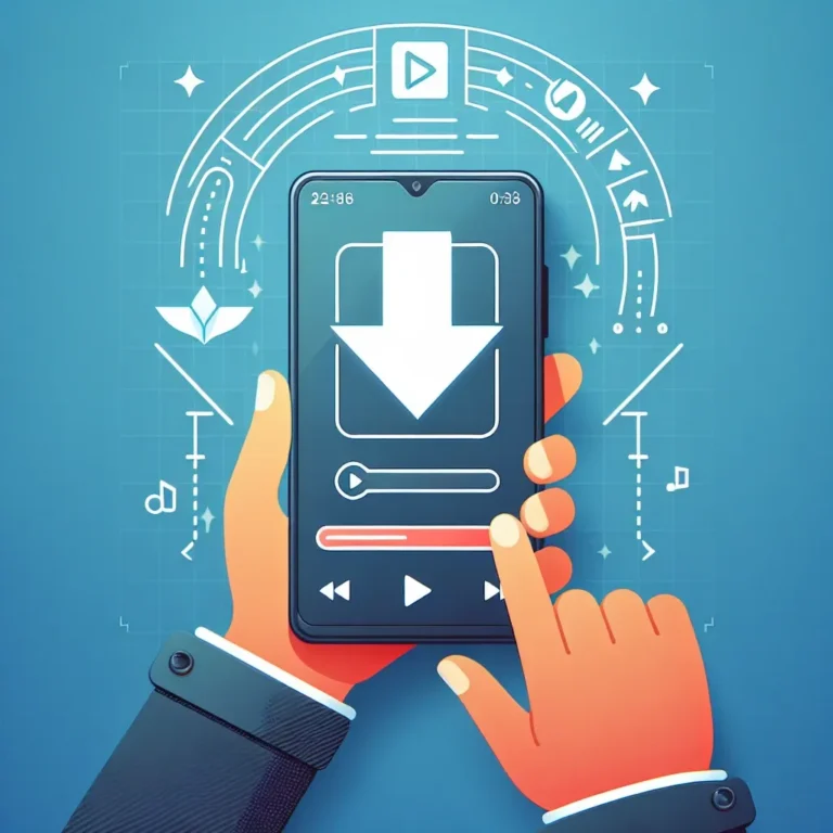 "Close-up of a smartphone screen displaying the TikTok video downloader app interface, showcasing options to save and share favorite TikTok content effortlessly."